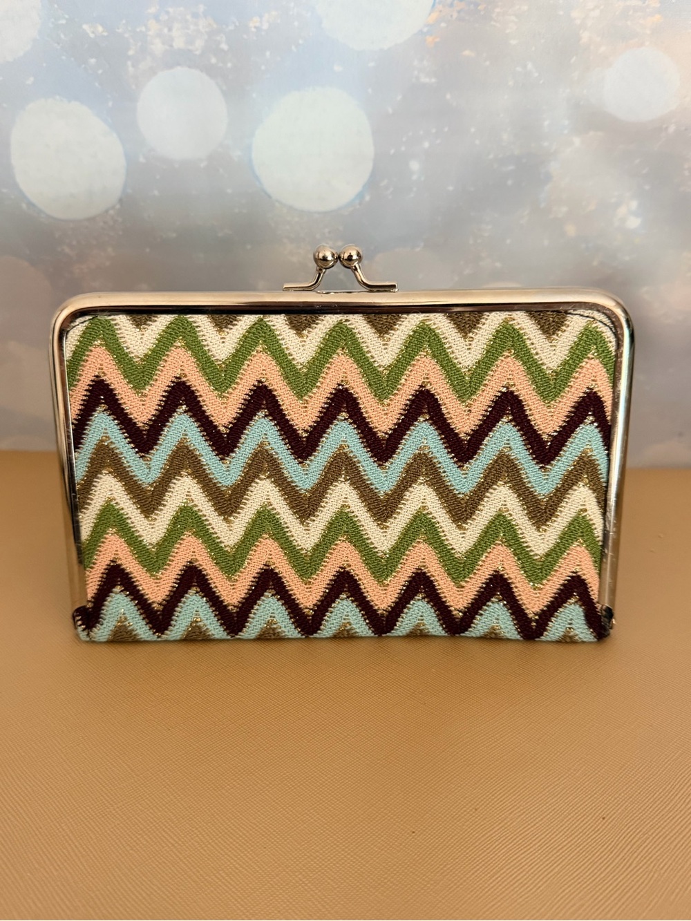 Vintage Style Chevron Pattern Clutch Purse - Unused